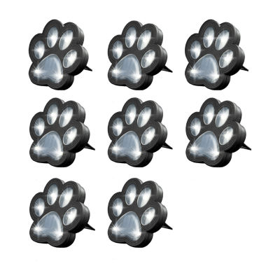 Bell + Howell Solar Powered Paw Print Disk Lights - 8 Pack