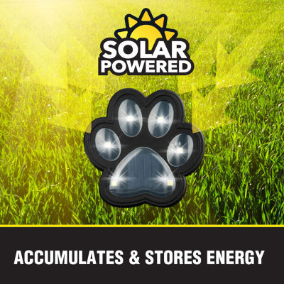 Bell + Howell Solar Powered Paw Print Disk Lights - 8 Pack