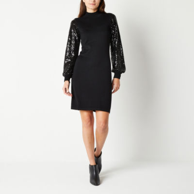 Willow Glen Long Sequin Sleeve Sweater Dress