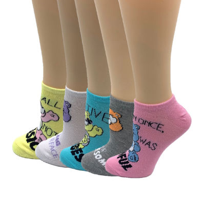 5 Pair Care Bears Low Cut Socks Womens