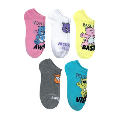 5 Pair Care Bears Low Cut Socks Womens