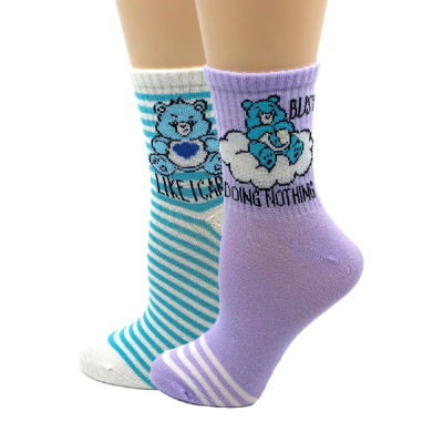 2 Pair Care Bears Crew Socks Womens