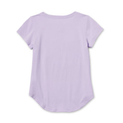 Disney Collection Little & Big Girls Crew Neck Short Sleeve Wish Graphic T-Shirt