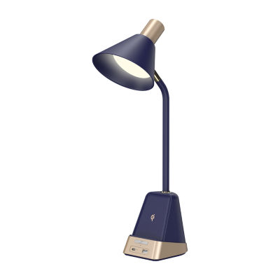 Sheffield Labs 18" James Matte Blue & Gold Led Desk Lamp