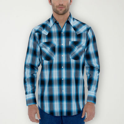 Ely Cattleman Plaid Big and Tall Mens Long Sleeve Western Shirt