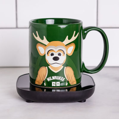 Uncanny Brands NBA Milwaukee Bucks Bango Mascot Mug Warmer With Mug - Auto Shut On/Off