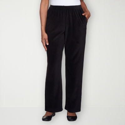 Alfred Dunner-Misses Short Drama Queen Womens Mid Rise Straight Pull-On Pants