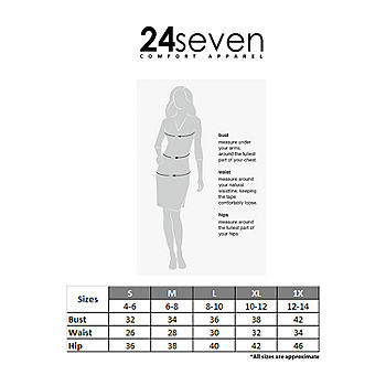 24seven Comfort Apparel Women's Elastic Waist Knee Length Pencil