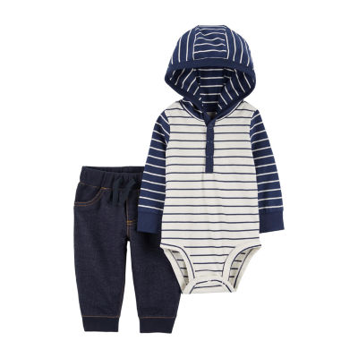 Carter's Baby Boys 2-pc. Hooded Neck Long Sleeve Bodysuit Set