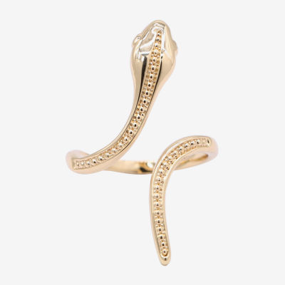 Bijoux Bar Gold Tone Snake Cubic Zirconia 14K Gold Over Brass Band