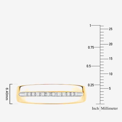(I / Si1) 3PC Trio Set Featuring 3/8 CT. T.W. Lab Grown White Diamond 10K Two Tone Gold Round Side Stone Wedding Bridal Set