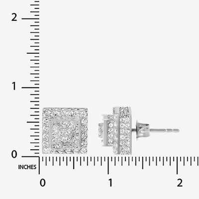 Cubic Zirconia Stainless Steel 7.6mm Square Stud Earrings - JCPenney