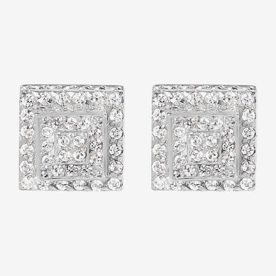 Cubic Zirconia Stainless Steel 7.6mm Square Stud Earrings - JCPenney