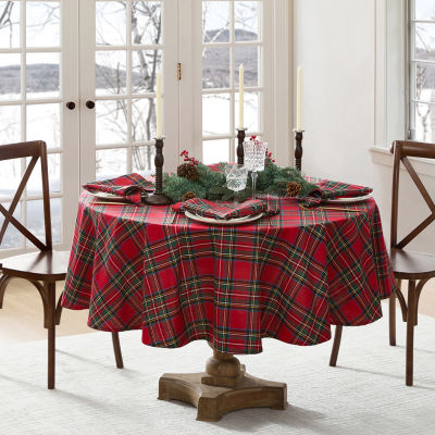 Elrene Home Fashions Stowe Tartan Holiday Plaid Oval/Round Tablecloths