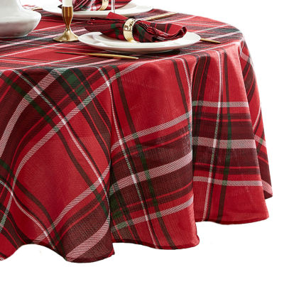 Elrene Home Fashions Pocono Plaid Holiday 70" Round Tablecloths