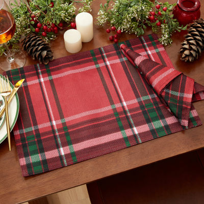 Elrene Home Fashions Pocono Plaid Holiday Fabric 4-pc. Napkins