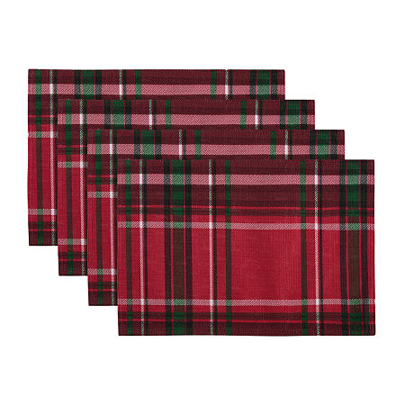 Elrene Home Fashions Pocono Plaid Holiday Fabric 4-pc. Placemats, One Size, Red