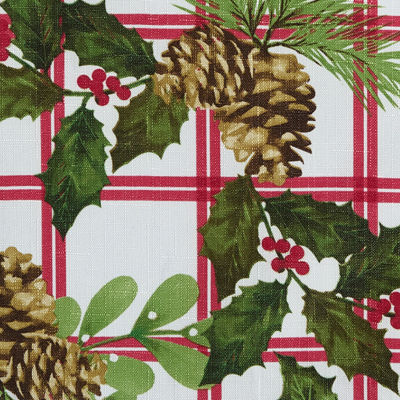 Elrene Home Fashions Pinecone Plaid Holiday Fabric Tablecloths