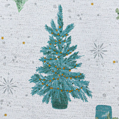 Elrene Home Fashions Lucina Twinkle Trees Holiday Lurex Fabric Tablecloths