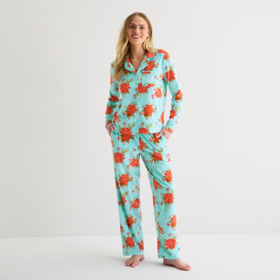 Adonna Womens Fleece Long Sleeve 2-pc. Pajama Sets