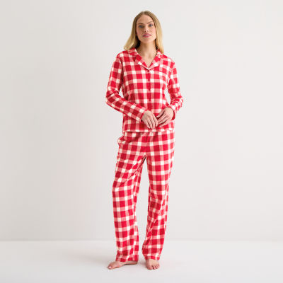 Adonna Womens Fleece Long Sleeve 2-pc. Pajama Sets