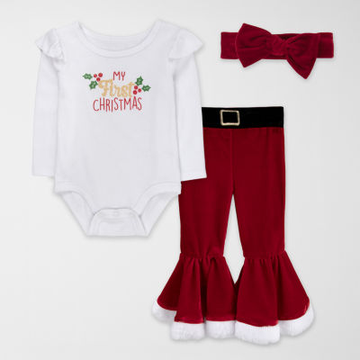 Baby Essentials My First Christmas Baby Girls 3-pc. Pant Set