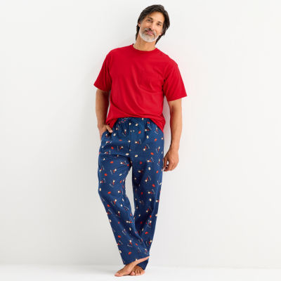 St. John's Bay Mens Crew Neck Short Sleeve Big and Tall Pajama Top