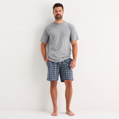 St. John's Bay Mens Crew Neck Short Sleeve Big and Tall Pajama Top