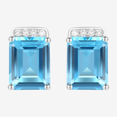 Gemstone Sterling Silver 9mm Stud Earrings