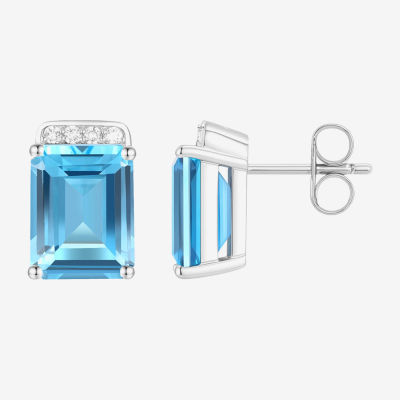 Gemstone Sterling Silver 9mm Stud Earrings