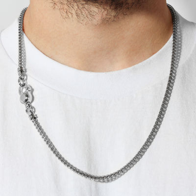 Mens Stainless Steel 24 Inch Curb Chain Necklace