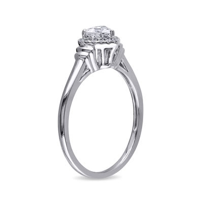 1/2 CT.T.W. Natural Diamond 14K White Gold Heart Ring