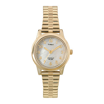 Timex® Elevated Classic Womens Gold-Tone Stainless Steel Expansion