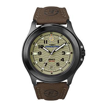 Timex® Expedition® Field Metal Mens Brown Leather Strap Watch  T470129J-JCPenney