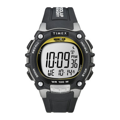 Timex® Ironman Mens Black Resin Strap 100-Lap Watch T5E2319J