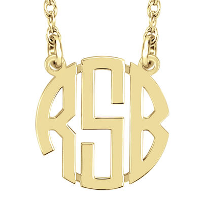 Personalized 10mm Block Monogram Necklace