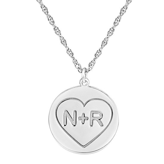Personalized Couples Engraved Initial Pendant Necklace