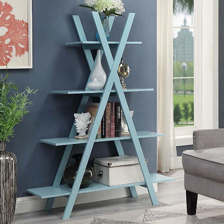 Oxford 4-Shelf Bookcase, One Size, Blue