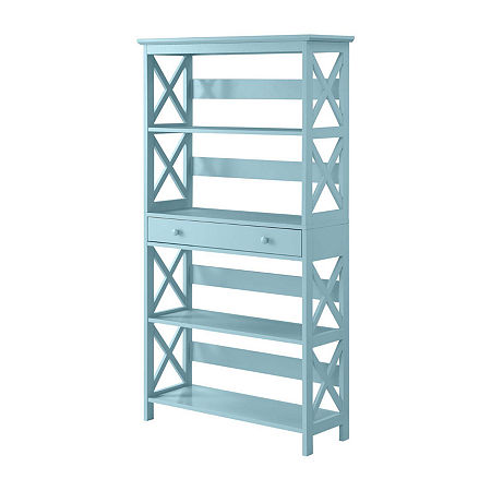 Oxford 5-Shelf Bookcase, One Size, Blue