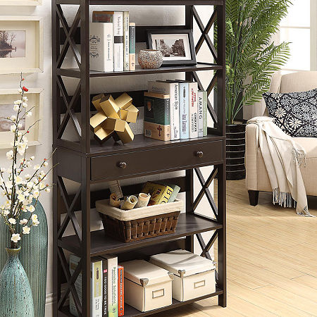 Oxford 5-Shelf Bookcase, One Size, Brown