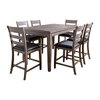 Corliving New York Dining Collection 7-pc. Counter Height Rectangular Dining Set, One Size, Black
