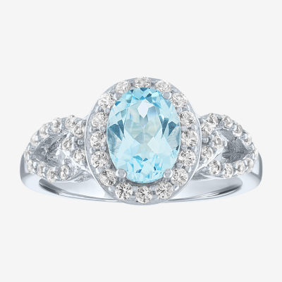 Yes, Please! Womens Lab Created Blue Topaz Sterling Silver Cocktail
