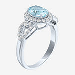 Limited Time Special! Womens Lab Created Blue Topaz Sterling Silver Cocktail Ring