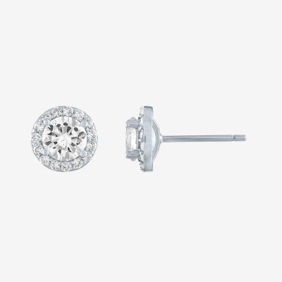 Yes, Please! Lab Created White Sapphire Sterling Silver 8mm Stud Earrings