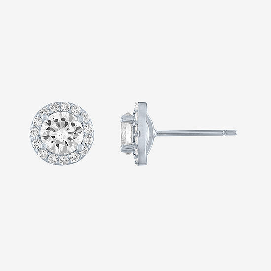 Limited Time Special! Lab Created White Sapphire Sterling Silver 8mm Stud Earrings