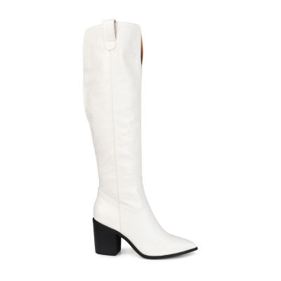 Journee Collection Womens Therese Extra Wide Calf Stacked Heel Riding Boots