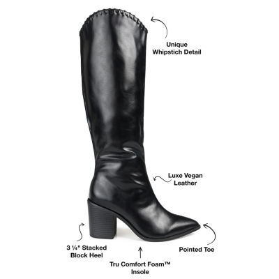 Journee Collection Womens Daria Wide Calf Stacked Heel Riding Boots