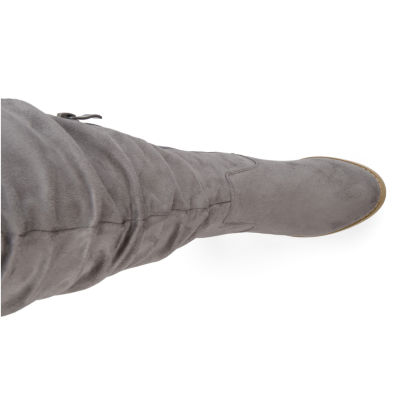 Journee Collection Womens Kaison Extra Wide Calf Stacked Heel Over the Knee Boots