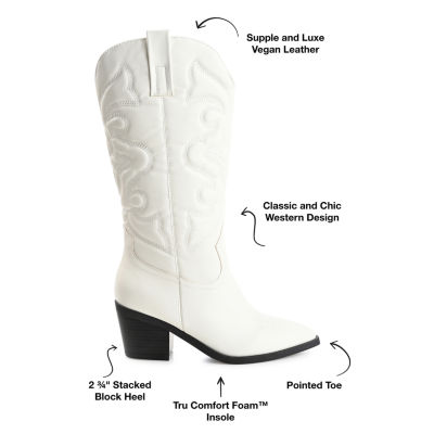 Journee Collection Womens Chantry Stacked Heel Dress Boots