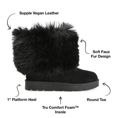 Journee Collection Womens Shanay Flat Heel Winter Boots